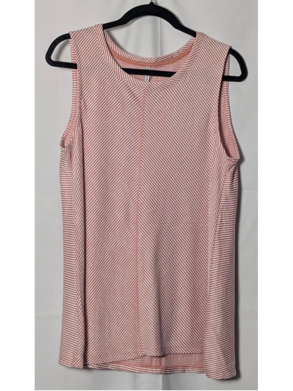 44 North Pink White Striped Sleeveless Tunic Top Large